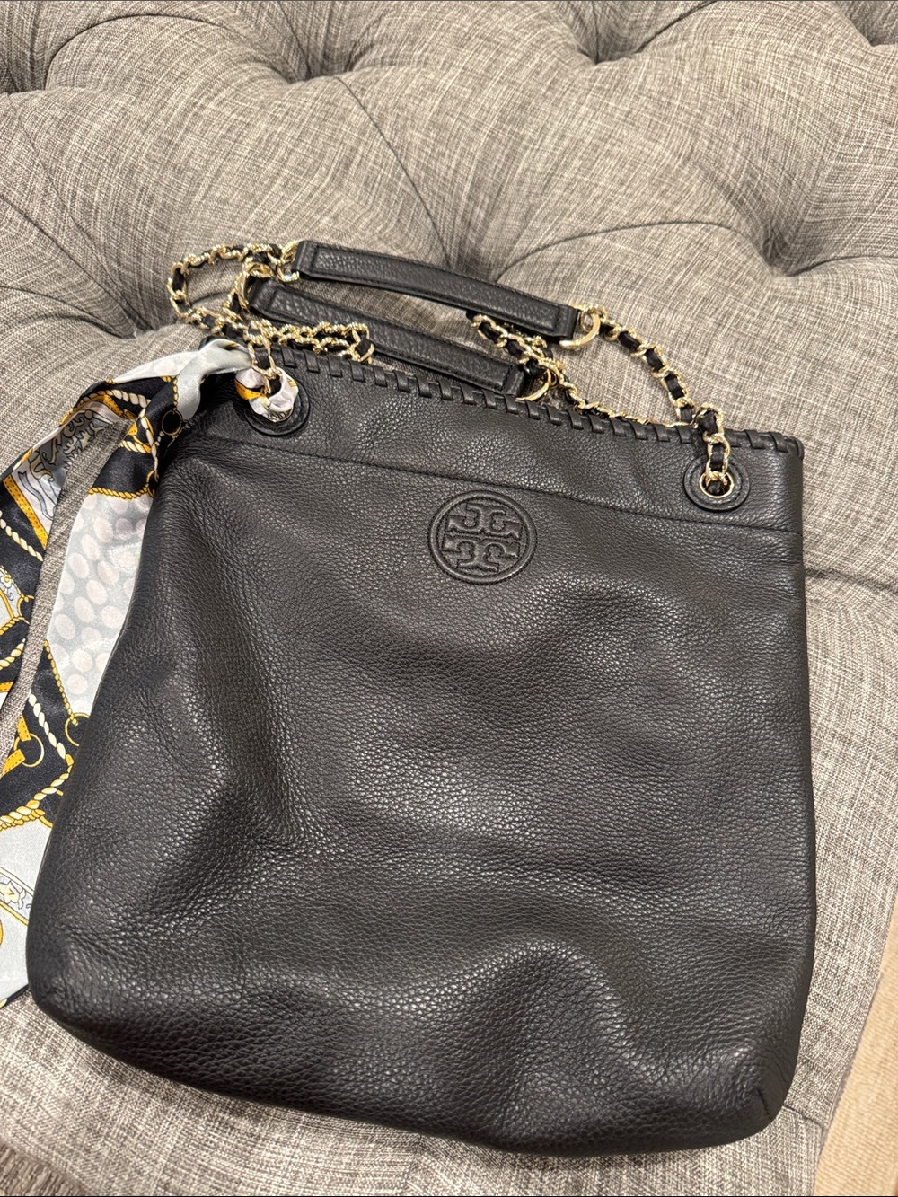 Tory Burch Bag Marion Convertible Black Leather Chain Crossbody Shoulder Bag - Picture 16 of 17